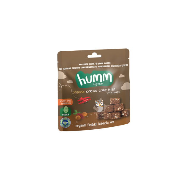 Humm Organic Organik Glutensiz Vegan Kakaolu ve Fındıklı Kek - 30g