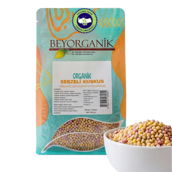 Beyorganik Organik Sebzeli Kuskus % 25 285gr +8ay (PESTİSİT VE AFLATOKSİN ANALİZLİ)