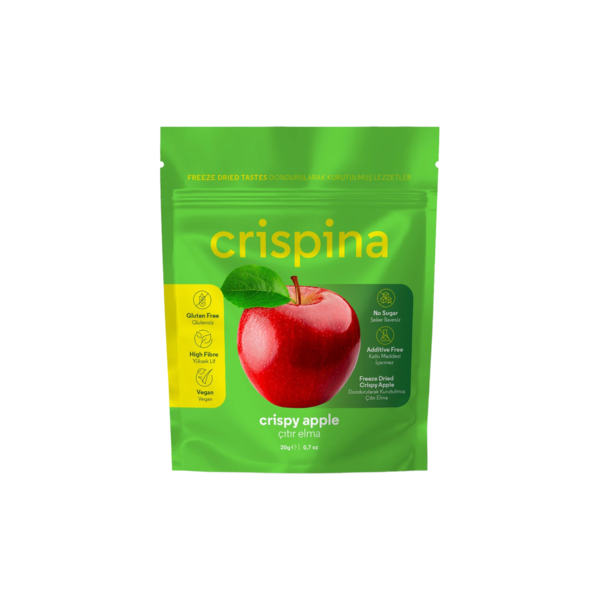 Crispina Dondurularak Kurutulmuş Çıtır elma  20gr