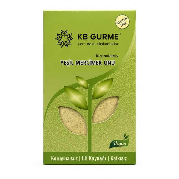 KB GURME Glutensiz & Vegan Filizlendirilmiş Yeşil Mercimek Unu 500 gr