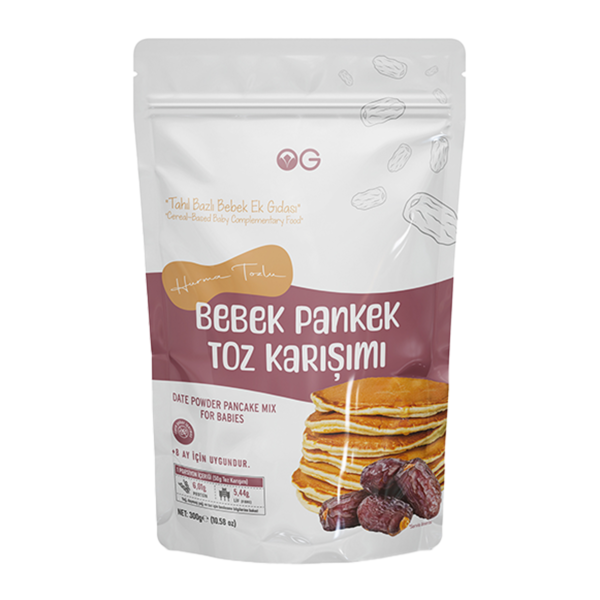 OG Organik Hurma Tozlu Bebek Pankek Toz Karışımı 300 Gr +8 Ay